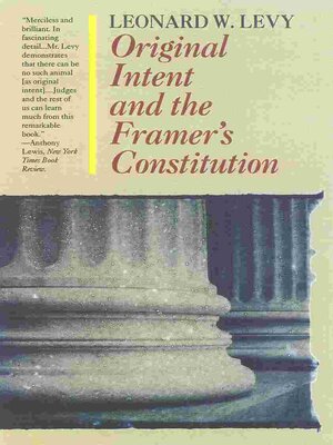 cover image of Original Intent and the Framers' Constitution